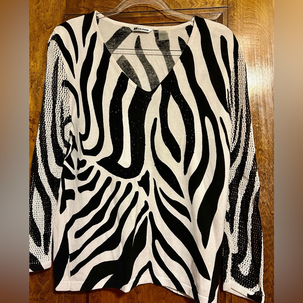 Nygård Collection Black & White Zebra Sweater